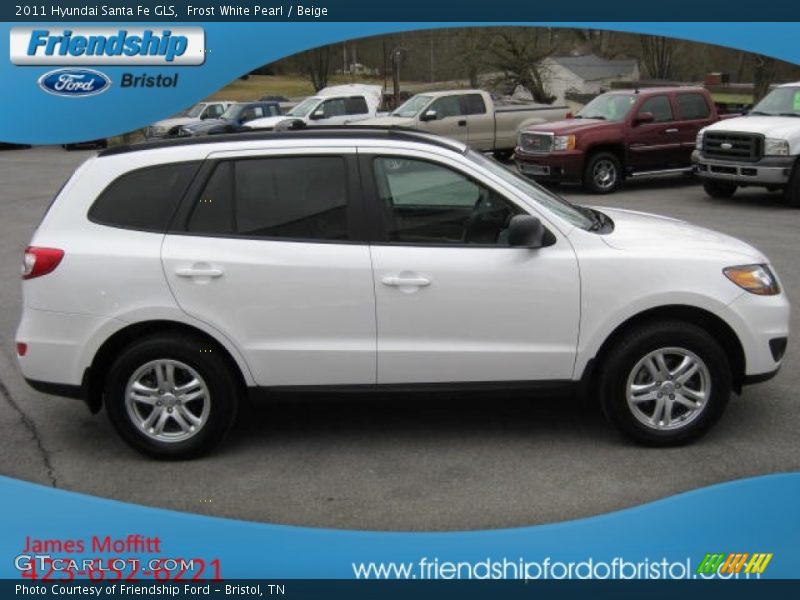 Frost White Pearl / Beige 2011 Hyundai Santa Fe GLS
