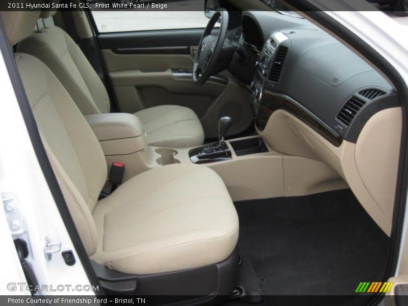 Frost White Pearl / Beige 2011 Hyundai Santa Fe GLS