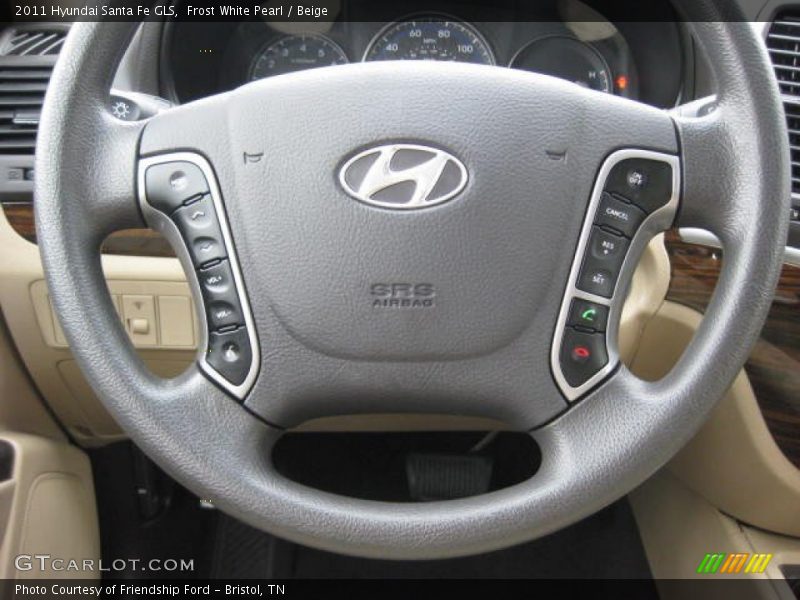 Frost White Pearl / Beige 2011 Hyundai Santa Fe GLS