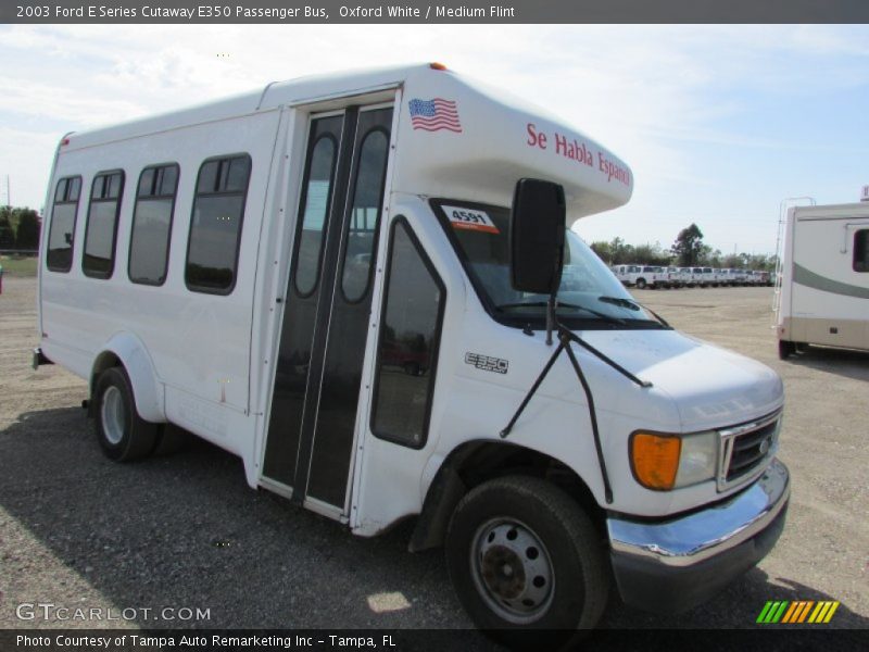 Oxford White / Medium Flint 2003 Ford E Series Cutaway E350 Passenger Bus