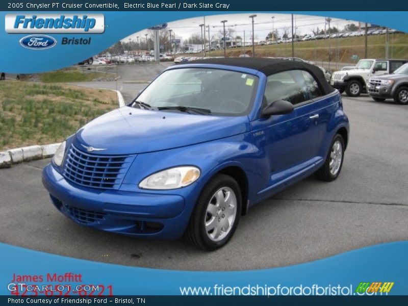 Electric Blue Pearl / Dark Slate Gray 2005 Chrysler PT Cruiser Convertible