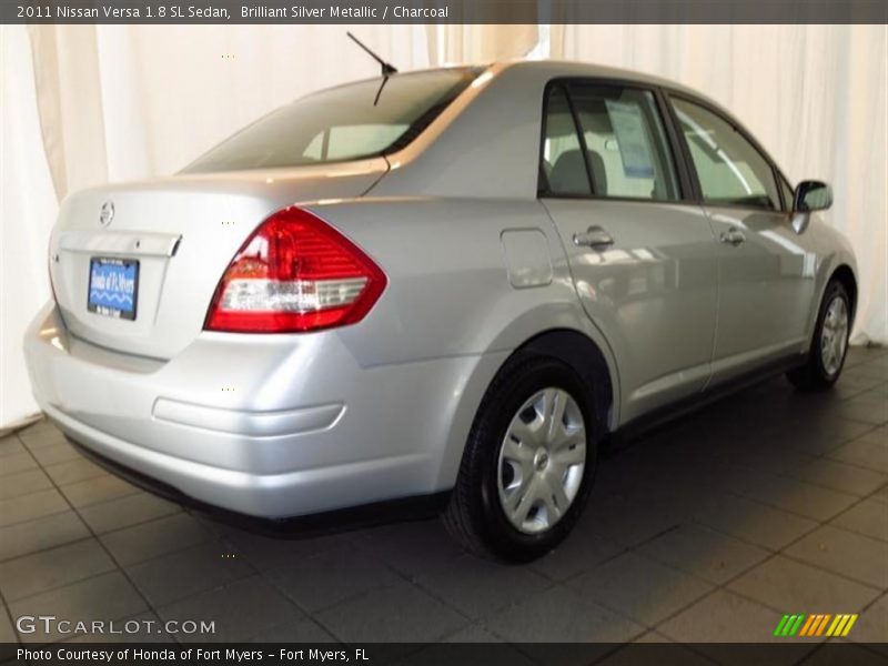 Brilliant Silver Metallic / Charcoal 2011 Nissan Versa 1.8 SL Sedan