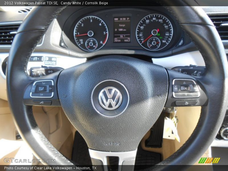 Candy White / Cornsilk Beige 2012 Volkswagen Passat TDI SE