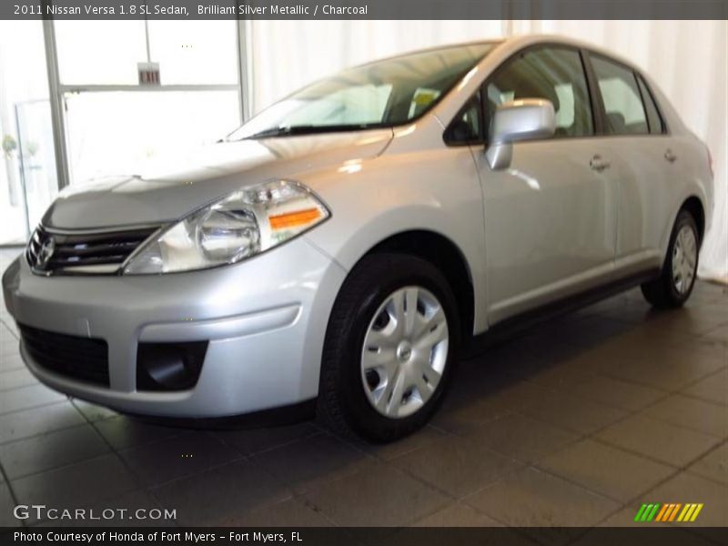 Brilliant Silver Metallic / Charcoal 2011 Nissan Versa 1.8 SL Sedan