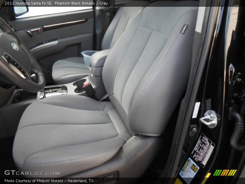 Phantom Black Metallic / Gray 2011 Hyundai Santa Fe SE