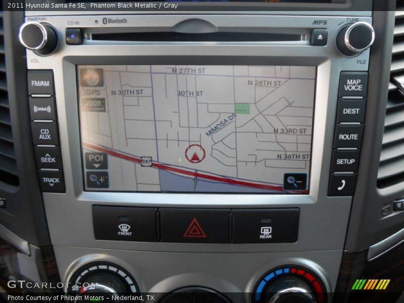 Phantom Black Metallic / Gray 2011 Hyundai Santa Fe SE