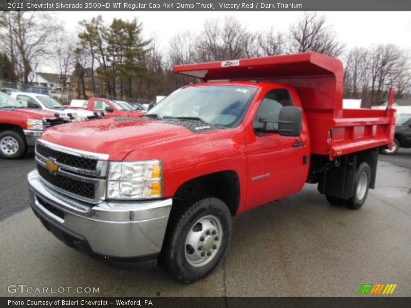 Front 3/4 View of 2013 Silverado 3500HD WT Regular Cab 4x4 Dump Truck