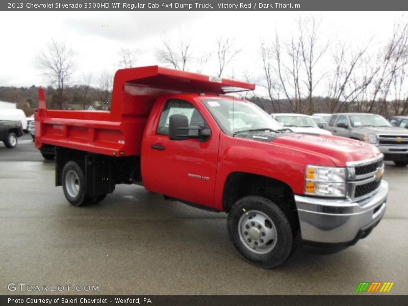 Victory Red / Dark Titanium 2013 Chevrolet Silverado 3500HD WT Regular Cab 4x4 Dump Truck