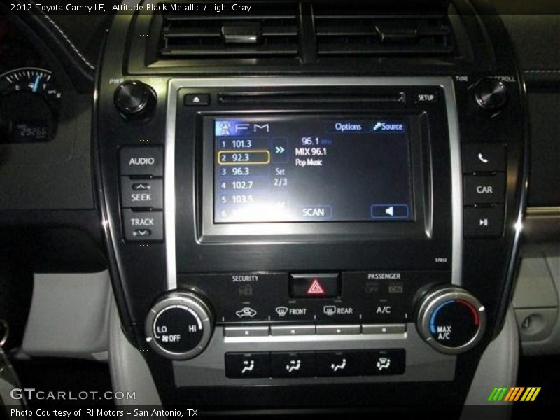 Controls of 2012 Camry LE