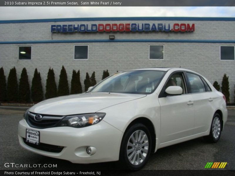Satin White Pearl / Ivory 2010 Subaru Impreza 2.5i Premium Sedan