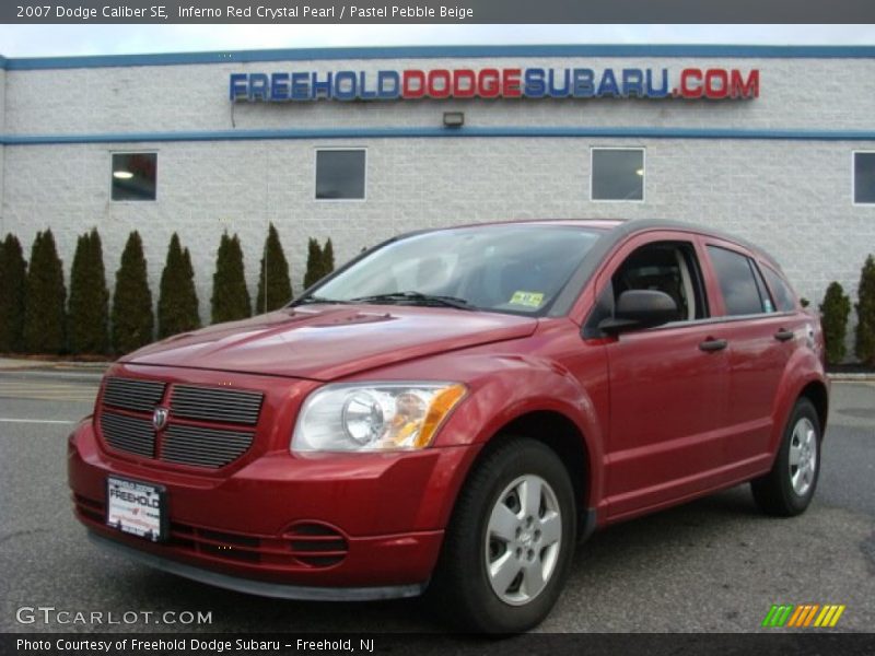 Inferno Red Crystal Pearl / Pastel Pebble Beige 2007 Dodge Caliber SE