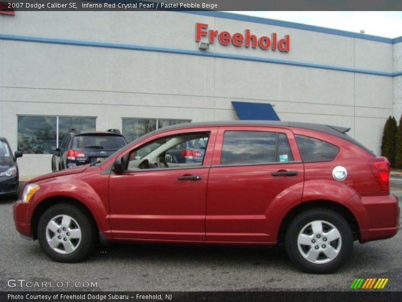 Inferno Red Crystal Pearl / Pastel Pebble Beige 2007 Dodge Caliber SE