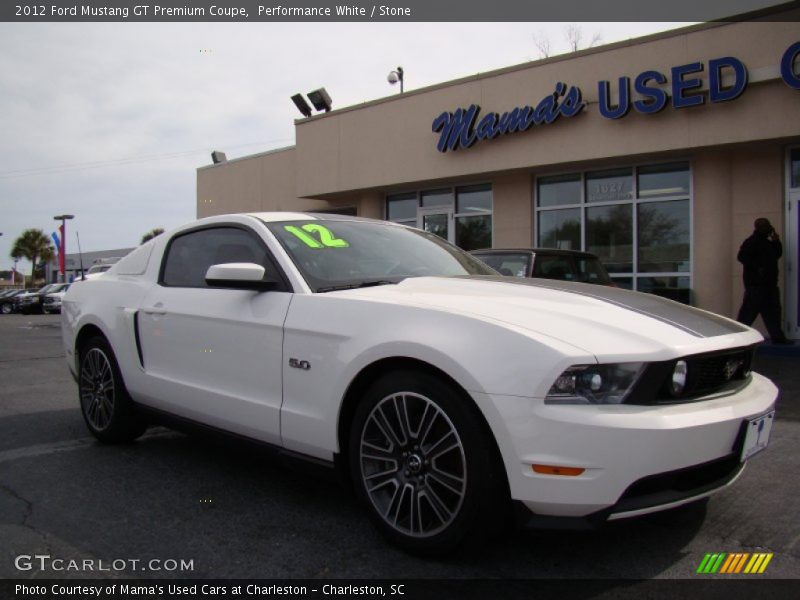 Performance White / Stone 2012 Ford Mustang GT Premium Coupe