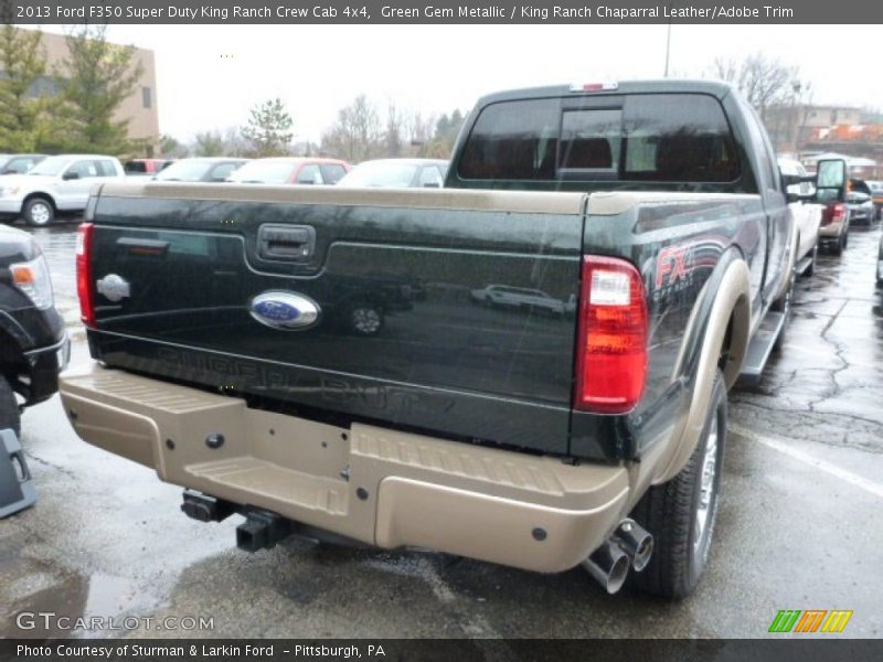 Green Gem Metallic / King Ranch Chaparral Leather/Adobe Trim 2013 Ford F350 Super Duty King Ranch Crew Cab 4x4