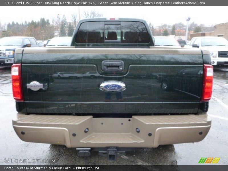 Green Gem Metallic / King Ranch Chaparral Leather/Adobe Trim 2013 Ford F350 Super Duty King Ranch Crew Cab 4x4