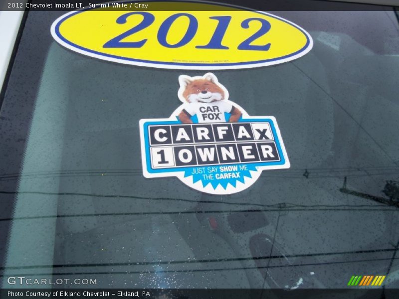 Summit White / Gray 2012 Chevrolet Impala LT