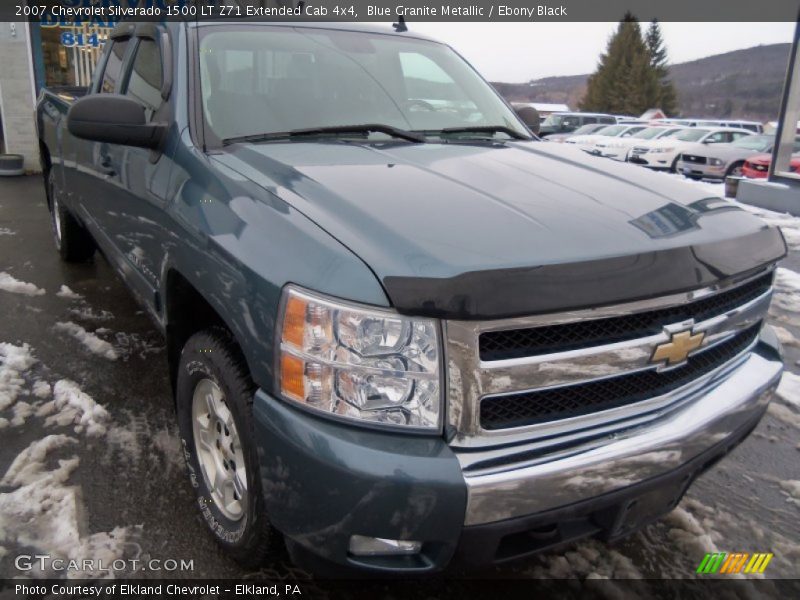 Blue Granite Metallic / Ebony Black 2007 Chevrolet Silverado 1500 LT Z71 Extended Cab 4x4