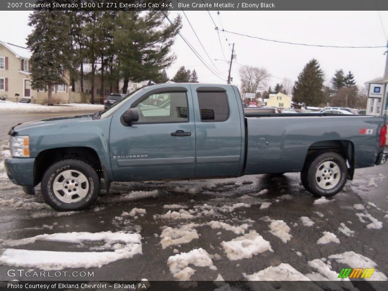 Blue Granite Metallic / Ebony Black 2007 Chevrolet Silverado 1500 LT Z71 Extended Cab 4x4