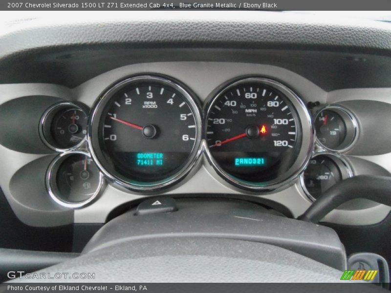 Blue Granite Metallic / Ebony Black 2007 Chevrolet Silverado 1500 LT Z71 Extended Cab 4x4