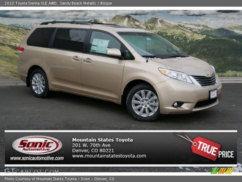 Sandy Beach Metallic / Bisque 2013 Toyota Sienna XLE AWD