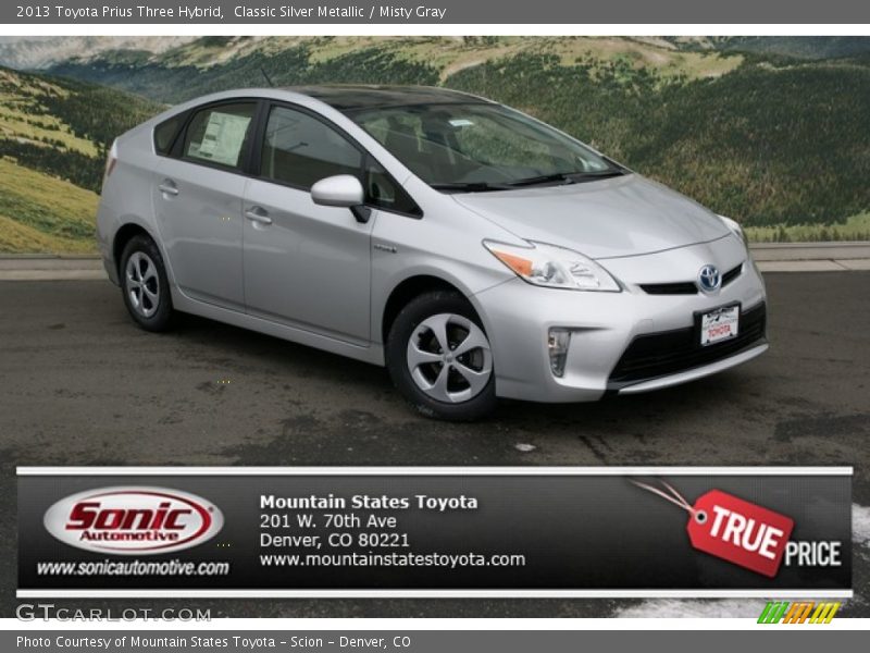 Classic Silver Metallic / Misty Gray 2013 Toyota Prius Three Hybrid