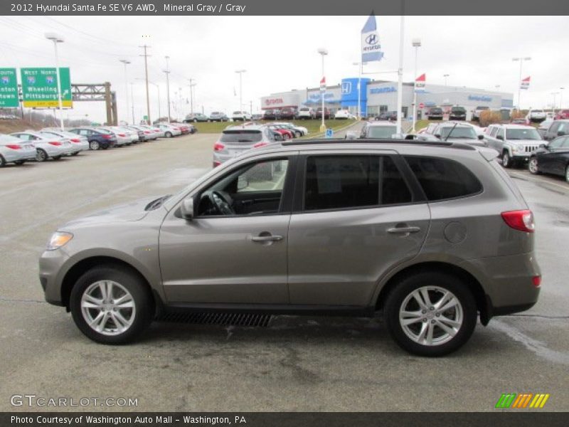 Mineral Gray / Gray 2012 Hyundai Santa Fe SE V6 AWD