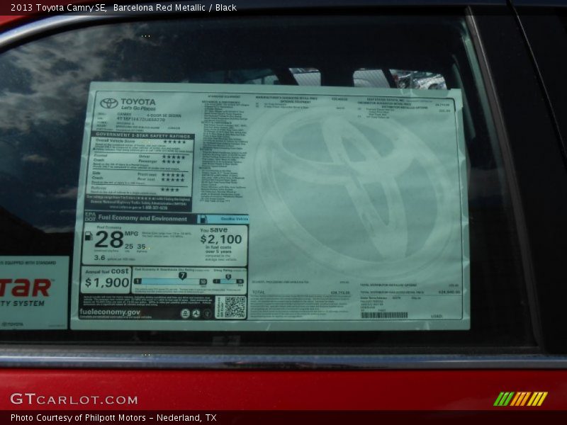 Barcelona Red Metallic / Black 2013 Toyota Camry SE