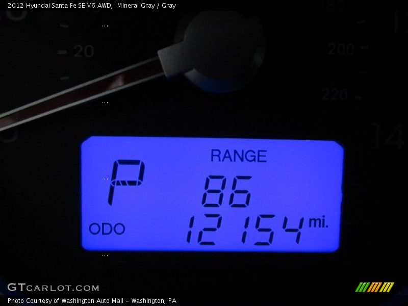 Mineral Gray / Gray 2012 Hyundai Santa Fe SE V6 AWD