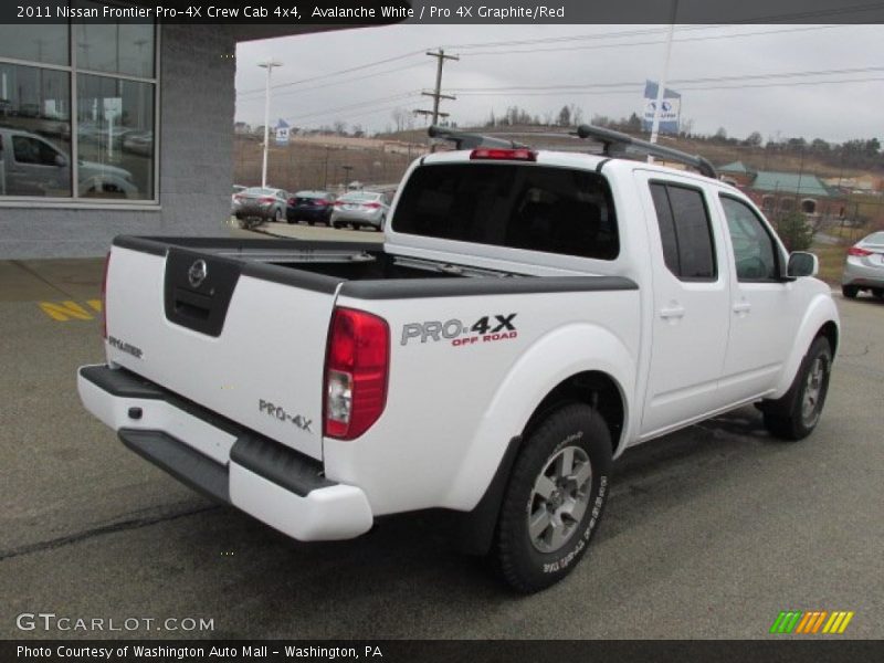 Avalanche White / Pro 4X Graphite/Red 2011 Nissan Frontier Pro-4X Crew Cab 4x4