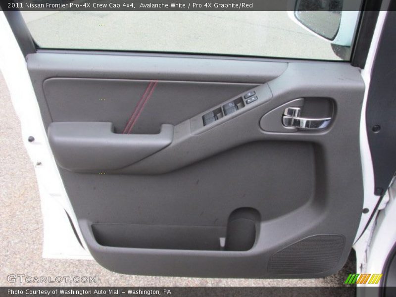 Avalanche White / Pro 4X Graphite/Red 2011 Nissan Frontier Pro-4X Crew Cab 4x4