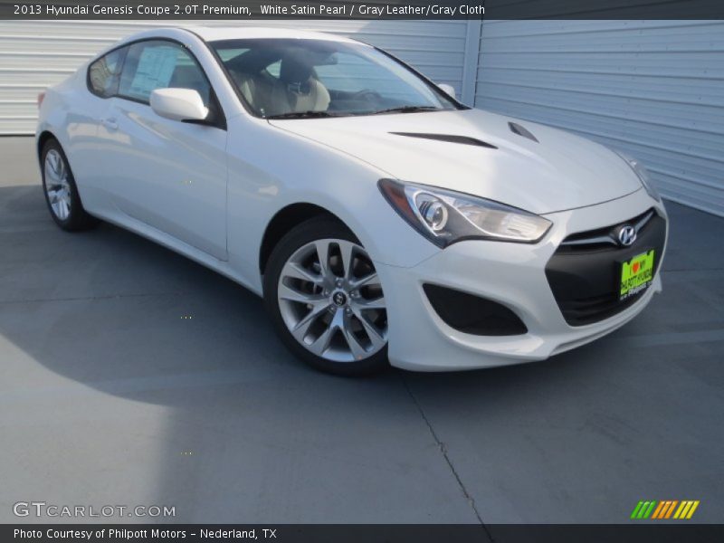 White Satin Pearl / Gray Leather/Gray Cloth 2013 Hyundai Genesis Coupe 2.0T Premium