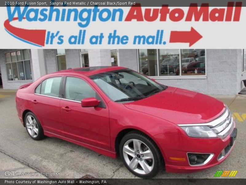 Sangria Red Metallic / Charcoal Black/Sport Red 2010 Ford Fusion Sport