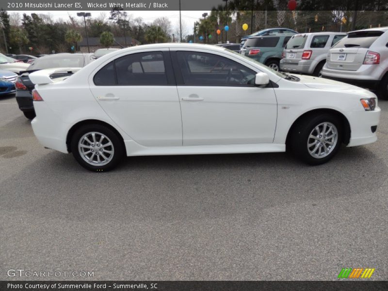 Wicked White Metallic / Black 2010 Mitsubishi Lancer ES