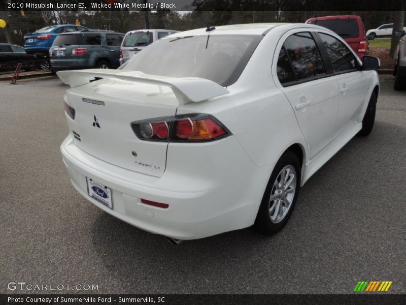Wicked White Metallic / Black 2010 Mitsubishi Lancer ES