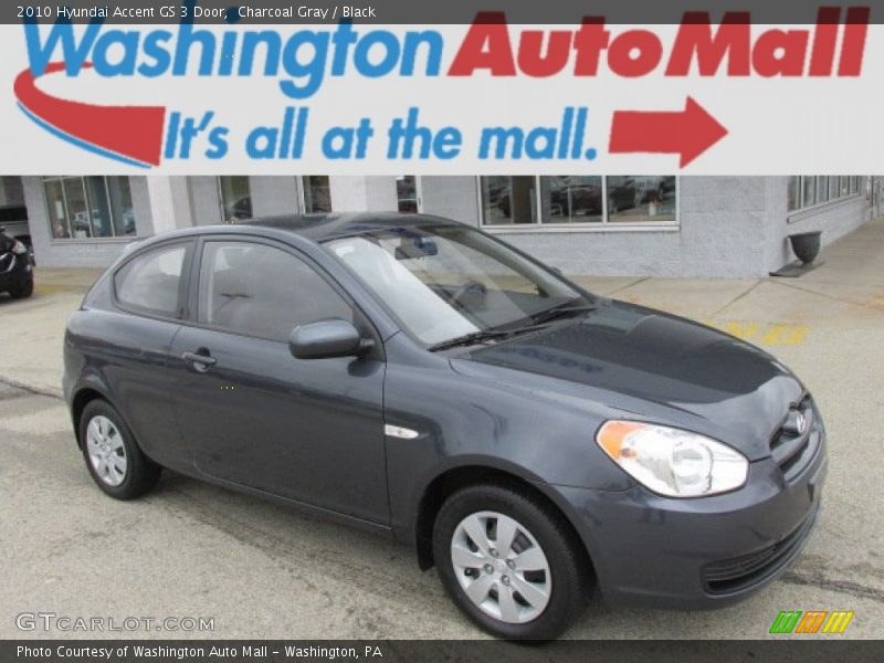 Charcoal Gray / Black 2010 Hyundai Accent GS 3 Door