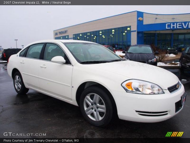 White / Neutral Beige 2007 Chevrolet Impala LS