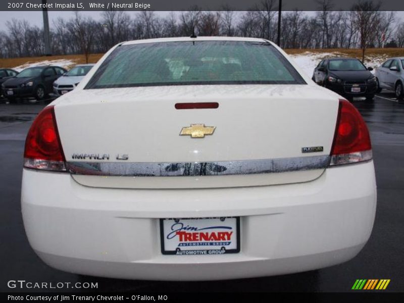 White / Neutral Beige 2007 Chevrolet Impala LS