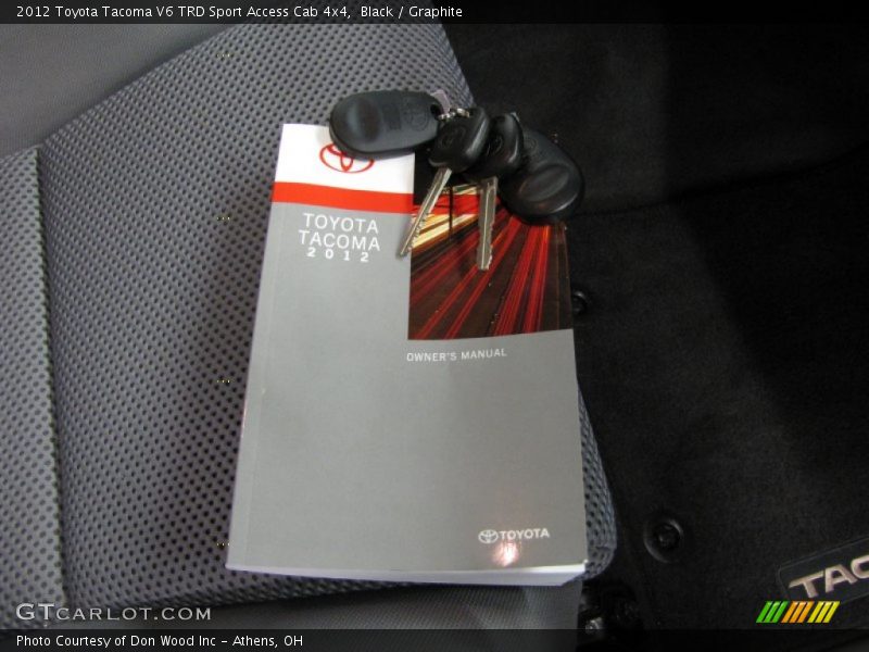 Black / Graphite 2012 Toyota Tacoma V6 TRD Sport Access Cab 4x4