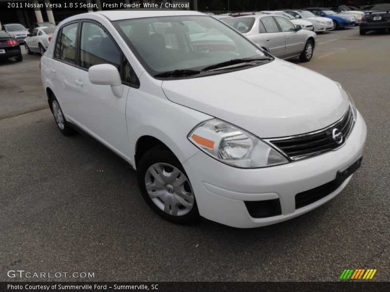 Fresh Powder White / Charcoal 2011 Nissan Versa 1.8 S Sedan