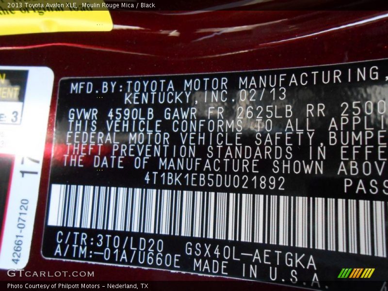 3T0 - 2013 Toyota Avalon XLE