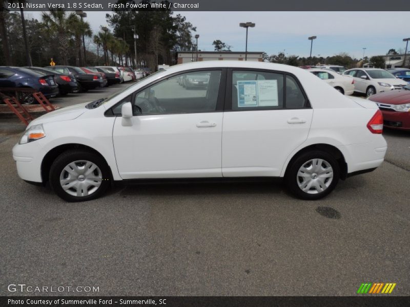 Fresh Powder White / Charcoal 2011 Nissan Versa 1.8 S Sedan