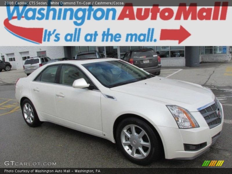 White Diamond Tri-Coat / Cashmere/Cocoa 2008 Cadillac CTS Sedan