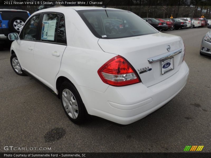 Fresh Powder White / Charcoal 2011 Nissan Versa 1.8 S Sedan