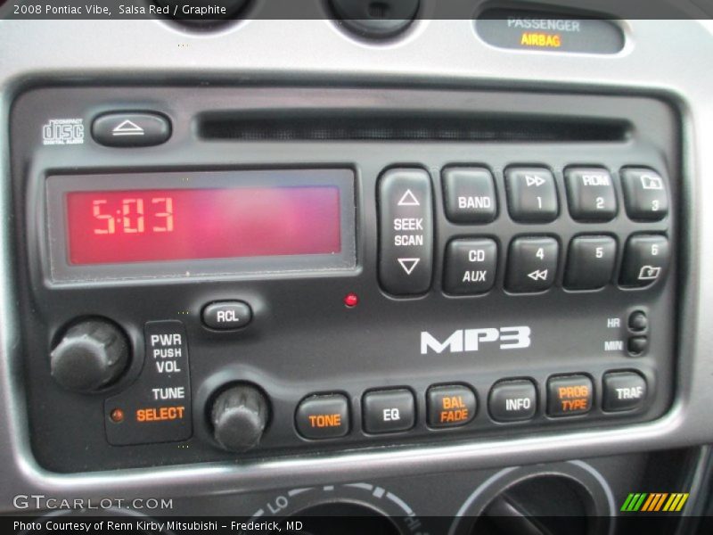 Audio System of 2008 Vibe 