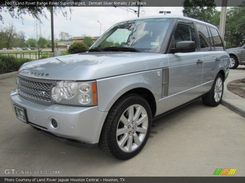 Zermatt Silver Metallic / Jet Black 2007 Land Rover Range Rover Supercharged