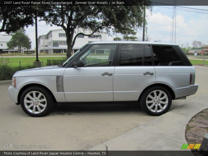 Zermatt Silver Metallic / Jet Black 2007 Land Rover Range Rover Supercharged