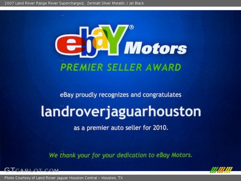Zermatt Silver Metallic / Jet Black 2007 Land Rover Range Rover Supercharged
