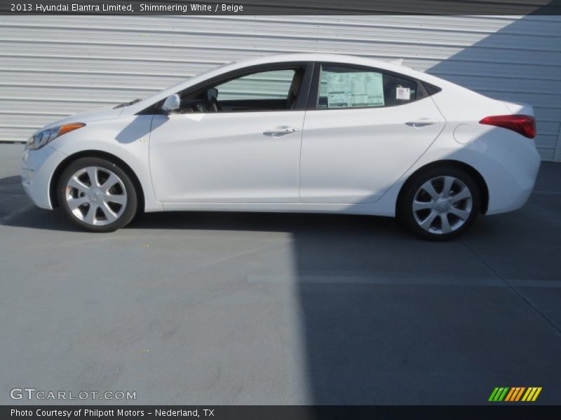Shimmering White / Beige 2013 Hyundai Elantra Limited