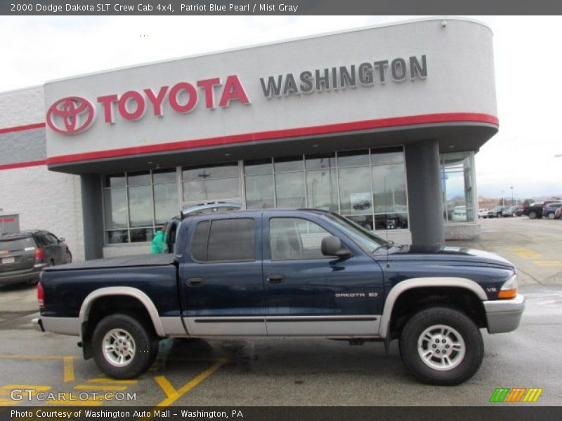 Patriot Blue Pearl / Mist Gray 2000 Dodge Dakota SLT Crew Cab 4x4