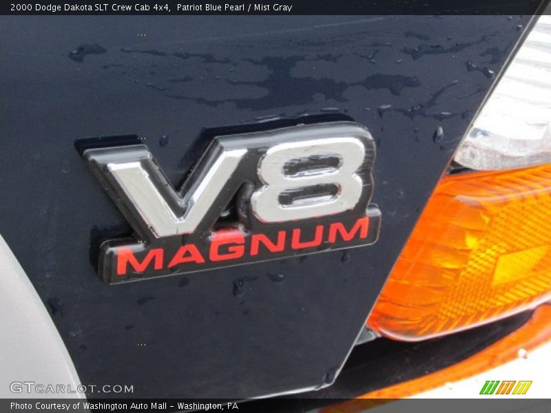 Patriot Blue Pearl / Mist Gray 2000 Dodge Dakota SLT Crew Cab 4x4
